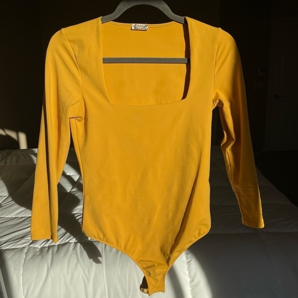 Free People Mustard Square Neck bodysuit - Picture 6 of 6